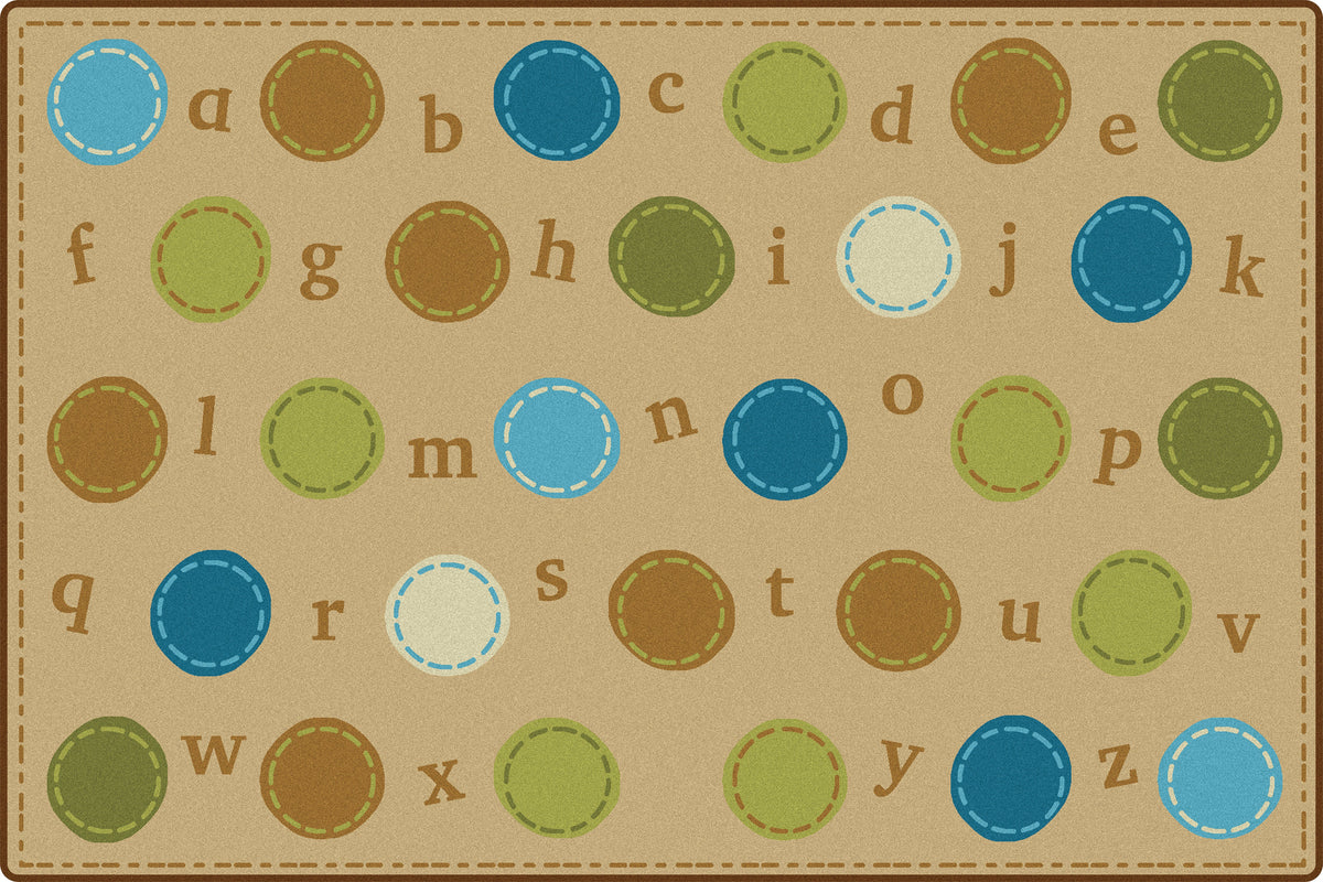 Alphabet Dots Nature Classroom Rug