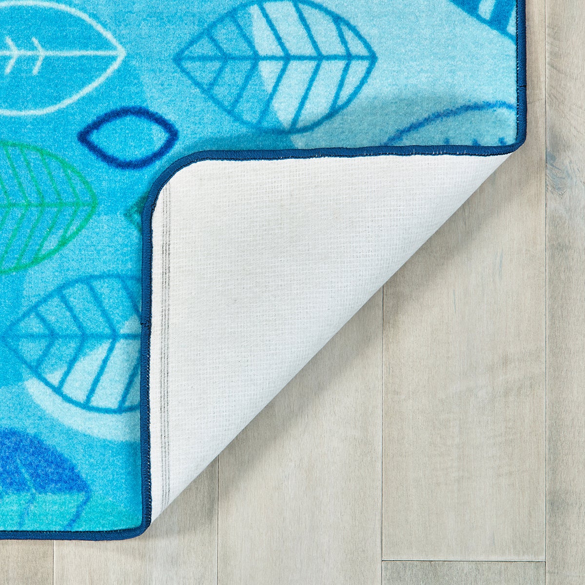 Peaceful Spaces Blue Leaf Classroom Rug, view 6