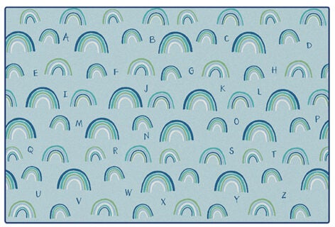 KIDSoft Rainbows Literacy Green Classroom Rug, view 3