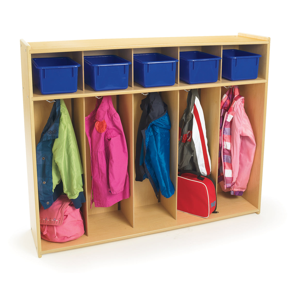 Toddler 5-Section Locker with Coat Hooks, view 2