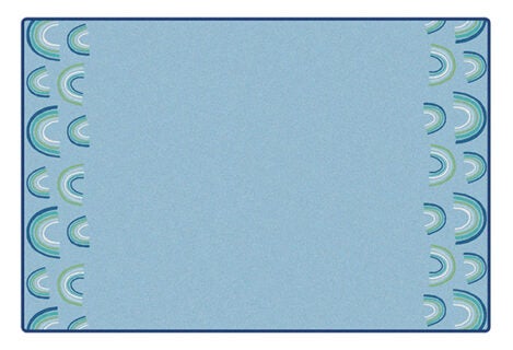 KIDSoft Rainbows End Blue Classroom Rug, view 3