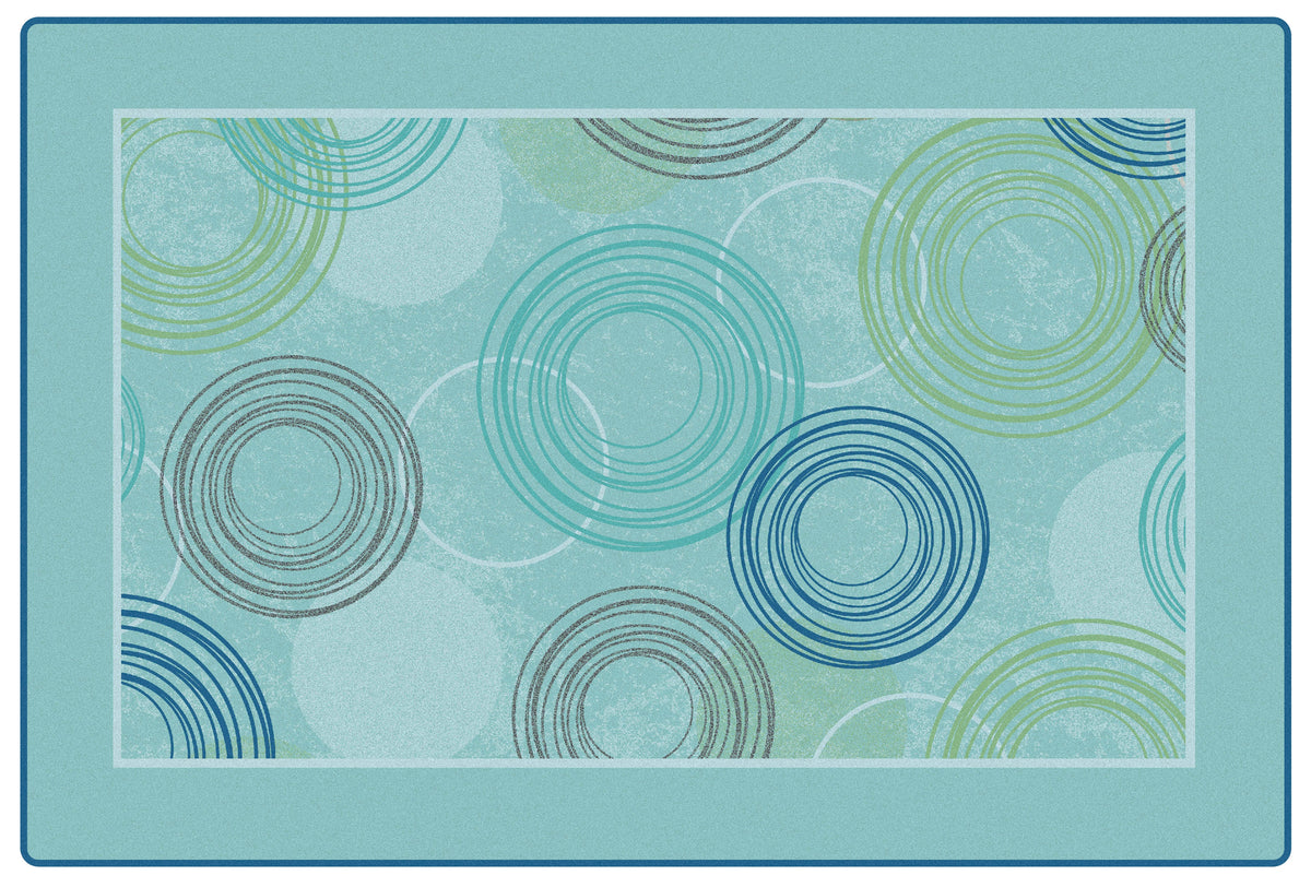 KIDSoft Raindrop Ripples Blue Classroom Rug