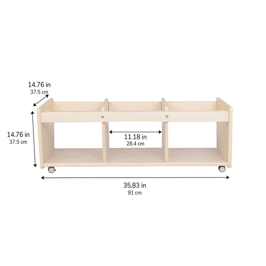 Mobile 12" H Toddler Storage Center with Clear Bins - RTA, view 2