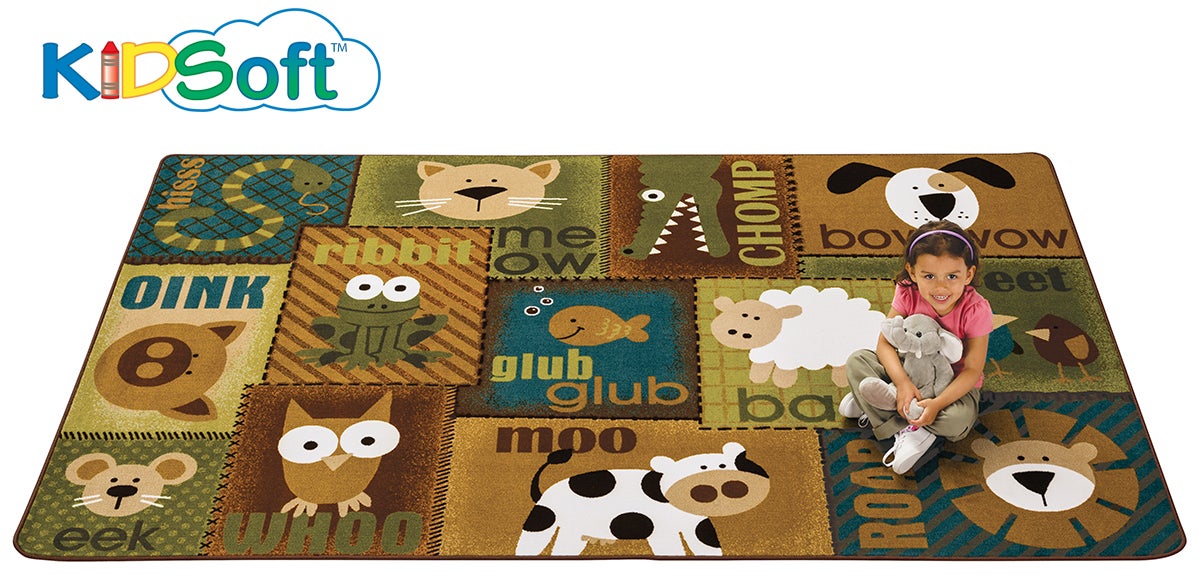 Animal Sounds Toddler Nature Classroom Rug, view 2