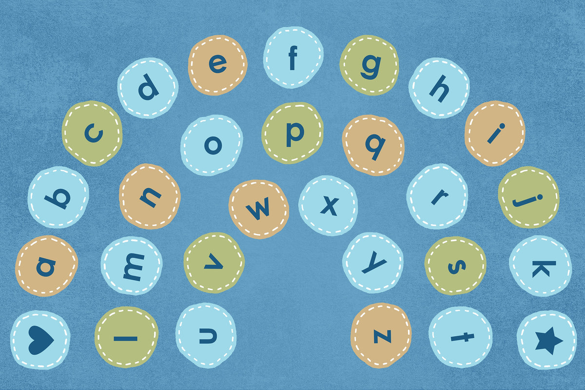 Calming Colors Arch Seating Alphabet Classroom Rug