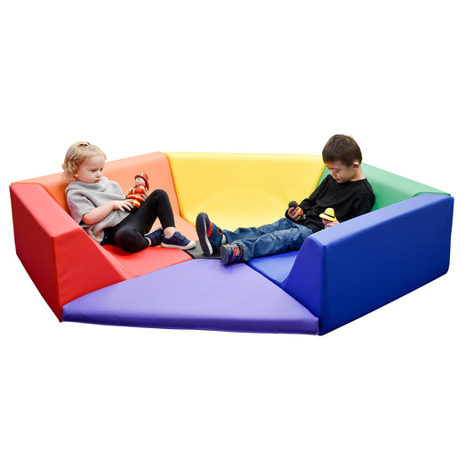 Hexagon Soft Seating Reading Nook, 7 Pieces, view 2