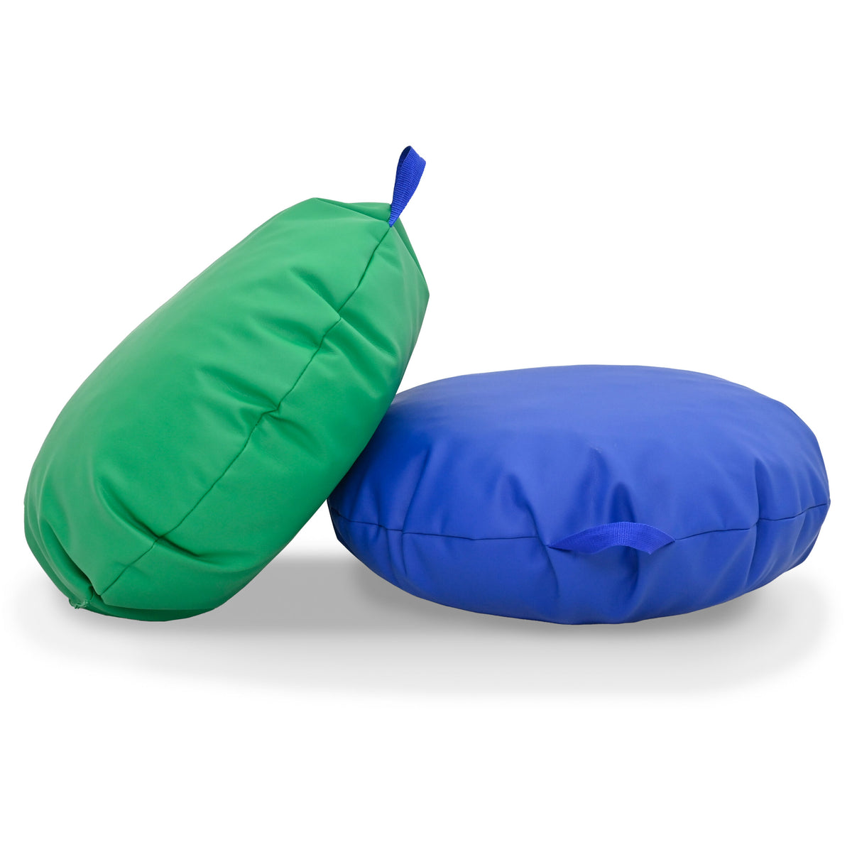 18" Round Floor Poufs with Handles – Set of 2, view 17