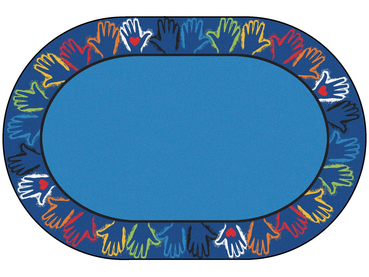 Hands Together Border Classroom Rug