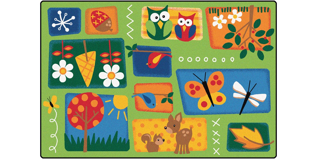 Nature's Toddler Forest Friends Classroom Rug