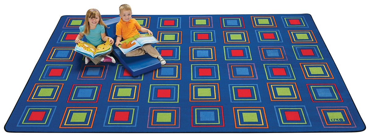 Primary Squares Seating Classroom Rug, view 2