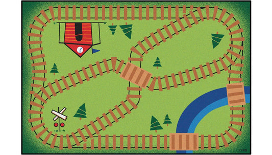 Railroad Playtime Classroom Rug, view 2