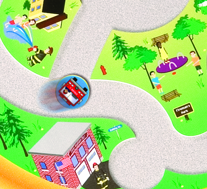 Fire Truck Around Town Wall Activity by Playscapes