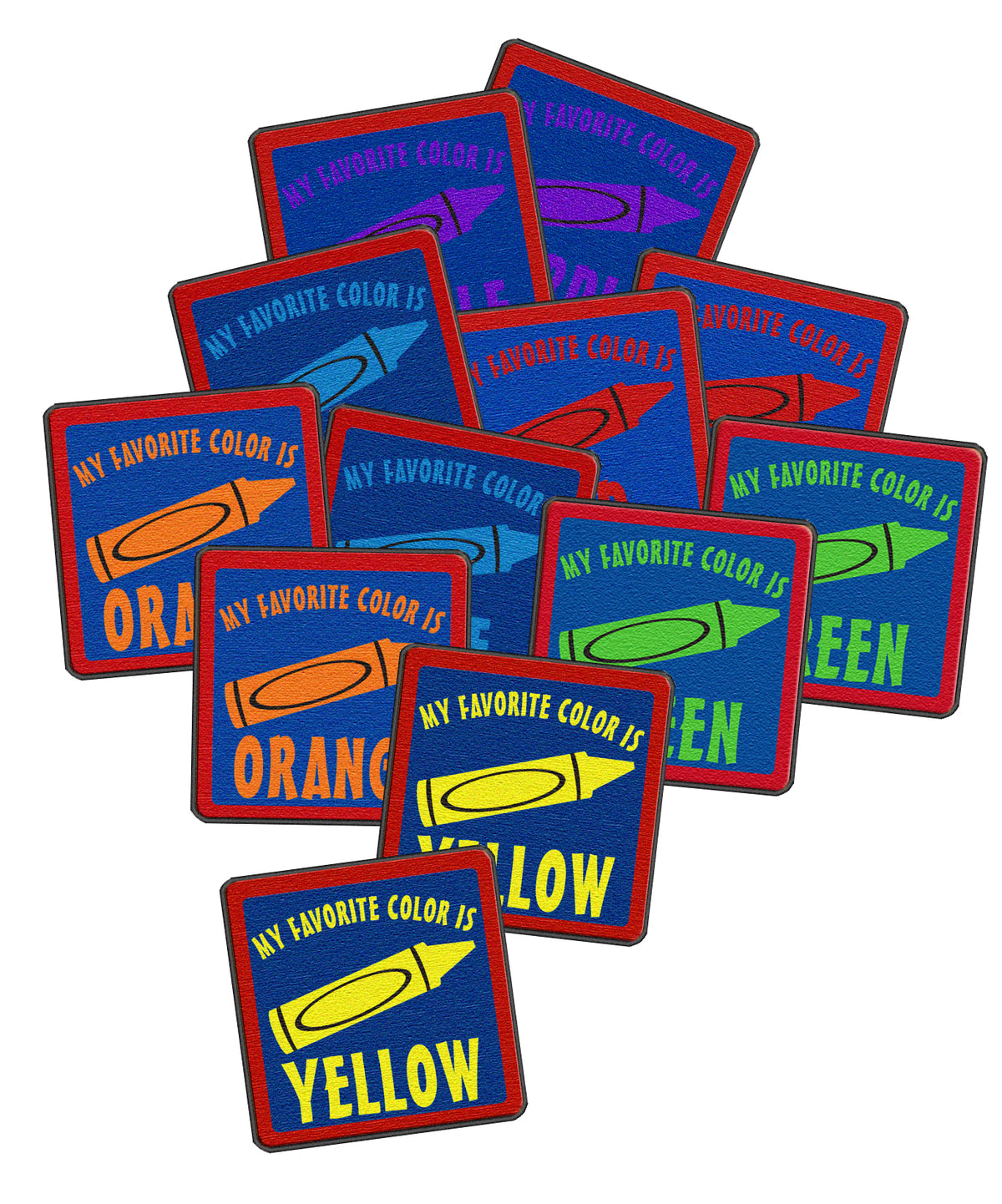 Crayon Color Seating Squares (Set of 12)