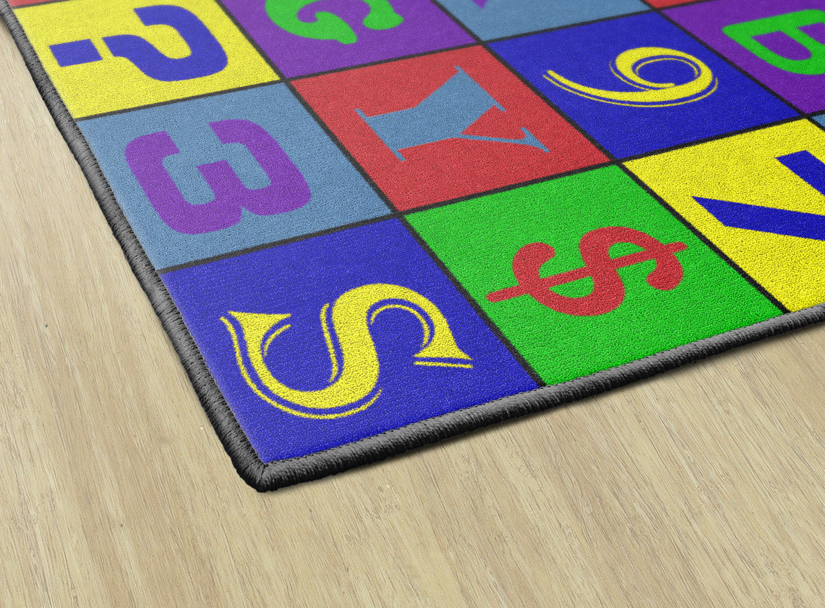 Alphabet & Number Jumble Washable Rug, view 6