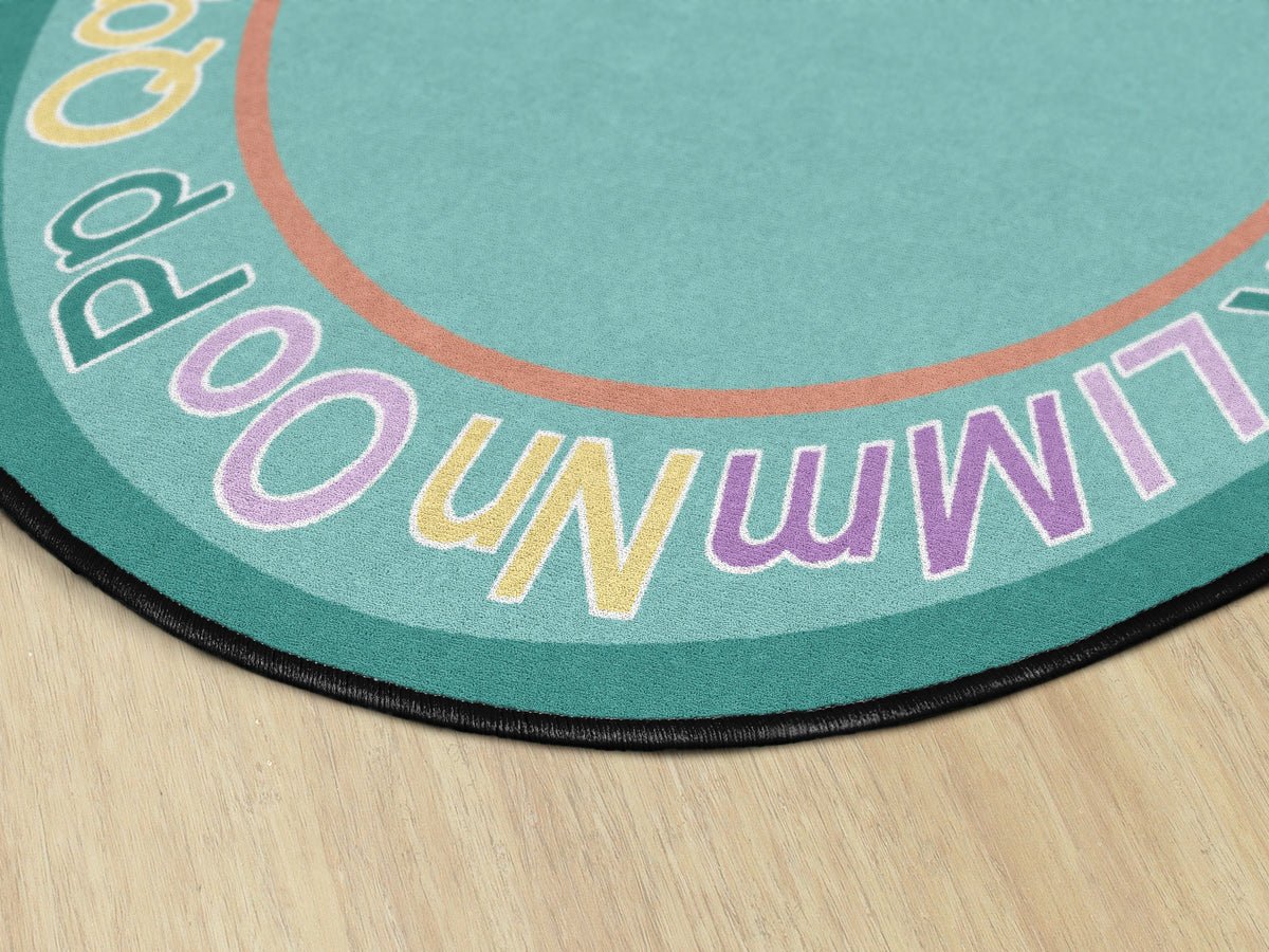 Pastel Alphabet Oval Classroom Rug, view 3