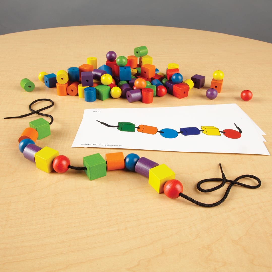 Wooden Lacing Beads & Pattern Card Set – Classroom Pack, view 4