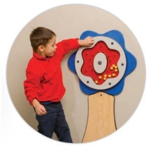 Blue Plinko Flower Wall Activity by Playscapes