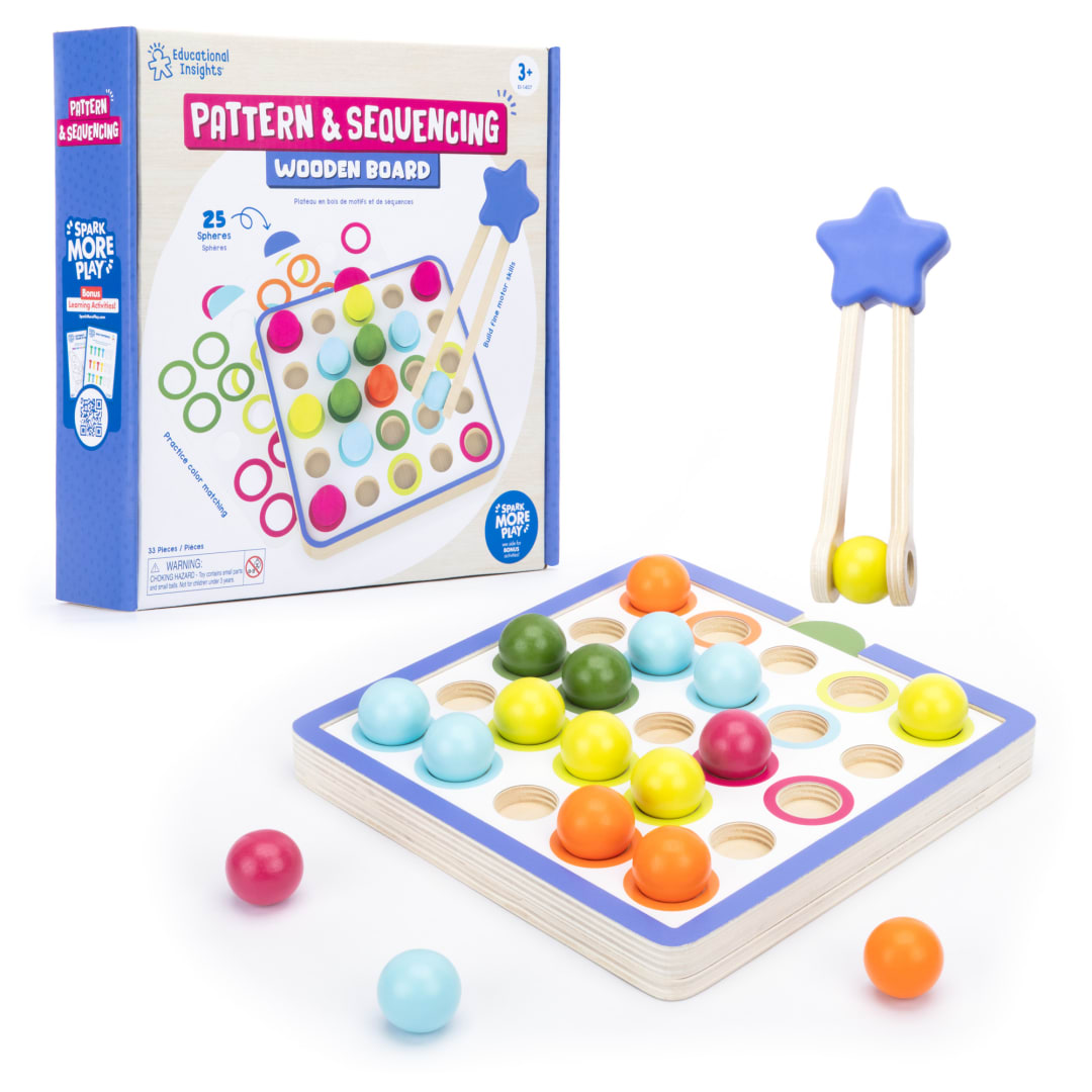 Wooden Early Learning Board – Classroom Pack – Pattern & Sequencing / 16-Pack