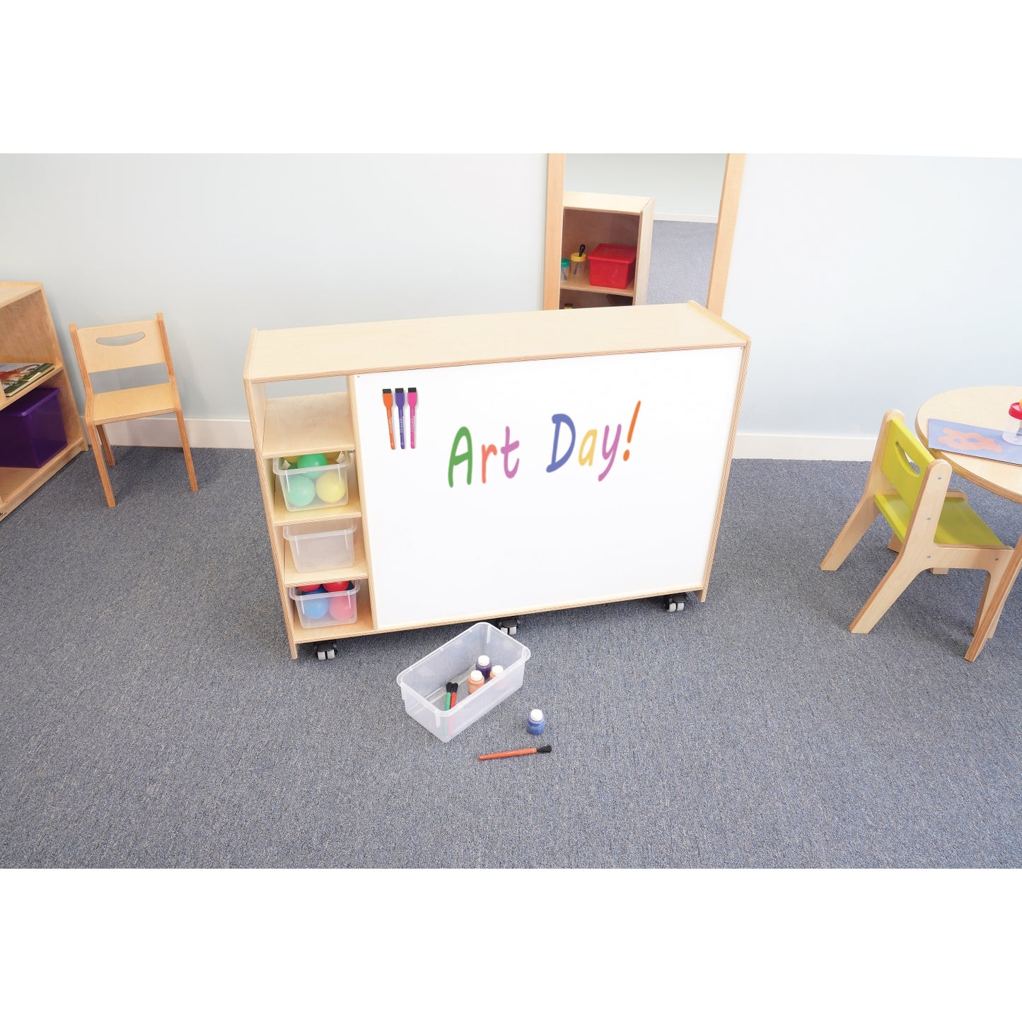 Magnetic Write and Wipe Mobile Cabinet