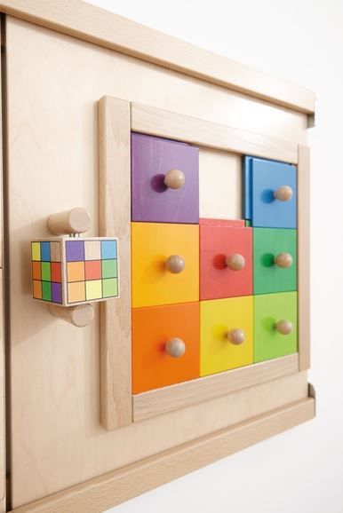 Colorful Squares Sliding Puzzle Wall Panel by HABA Pro