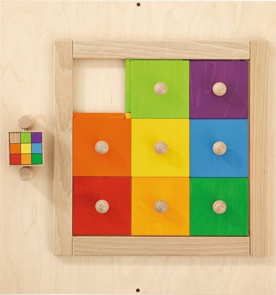 Colorful Squares Sliding Puzzle Wall Panel by HABA Pro