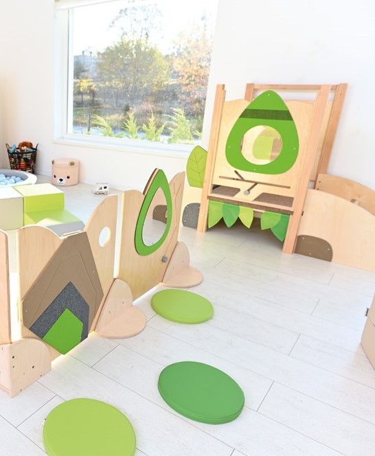 Flora Mirror and Peg Track Sensory Partition by Moje Bambino
