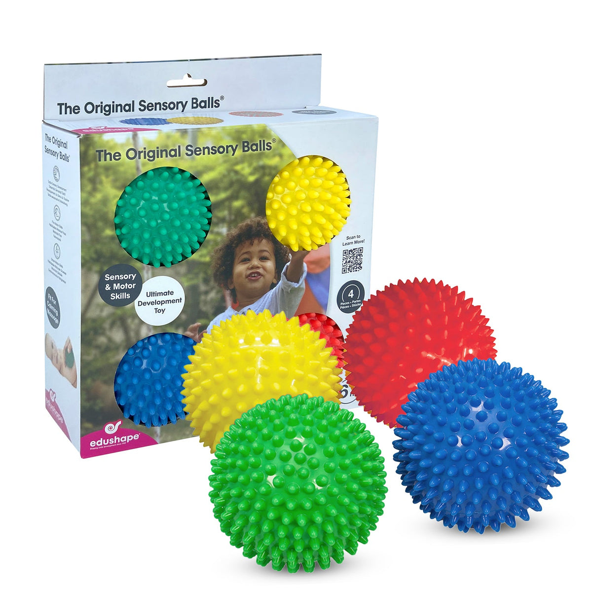 Original Sensory Balls 4" Set of 4, Primary