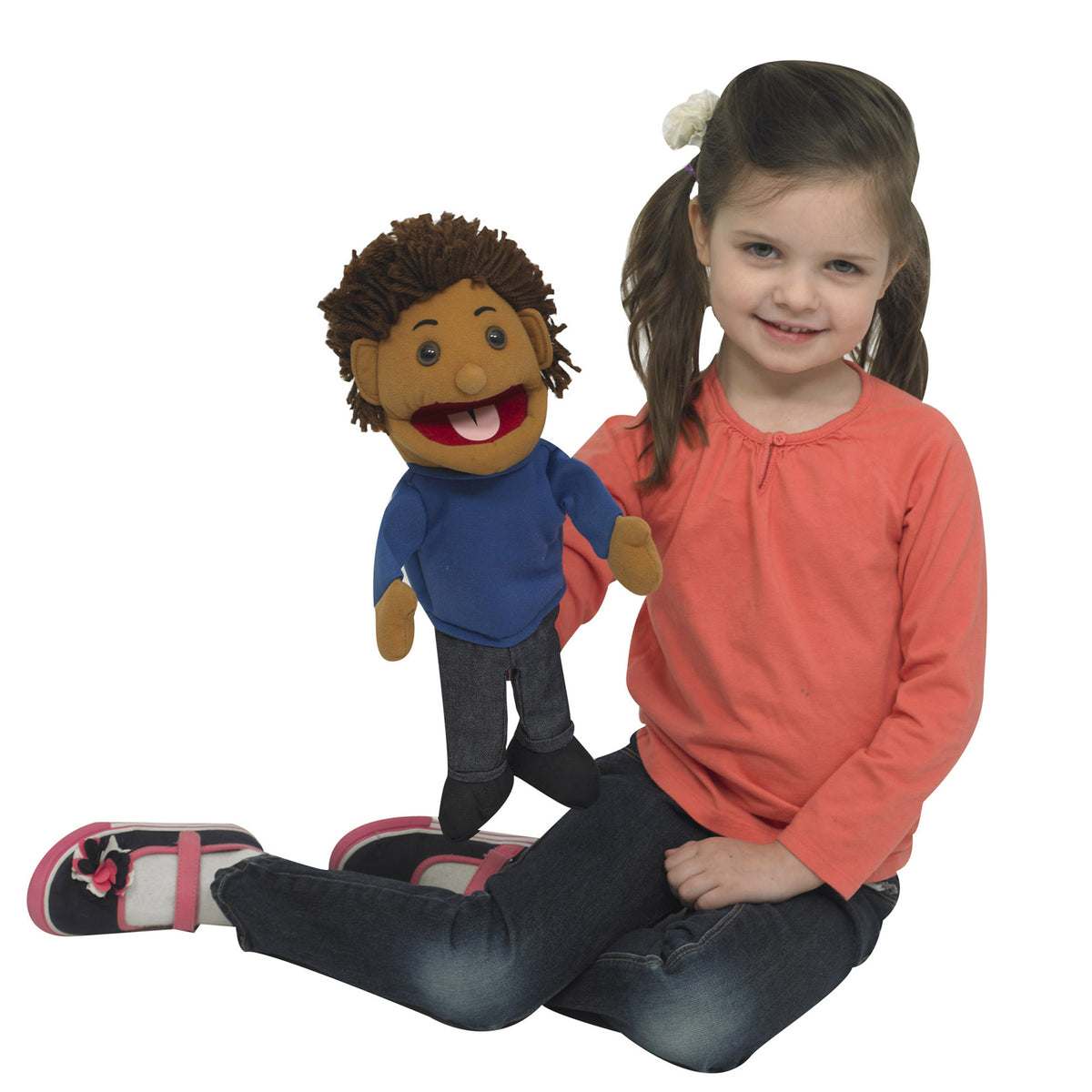 15" Multicultural Children Puppets with Movable Mouths – Set of 6, view 2