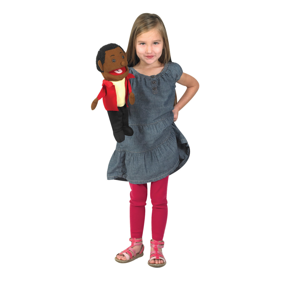 15" Multicultural Children Puppets with Movable Mouths – Set of 6, view 3