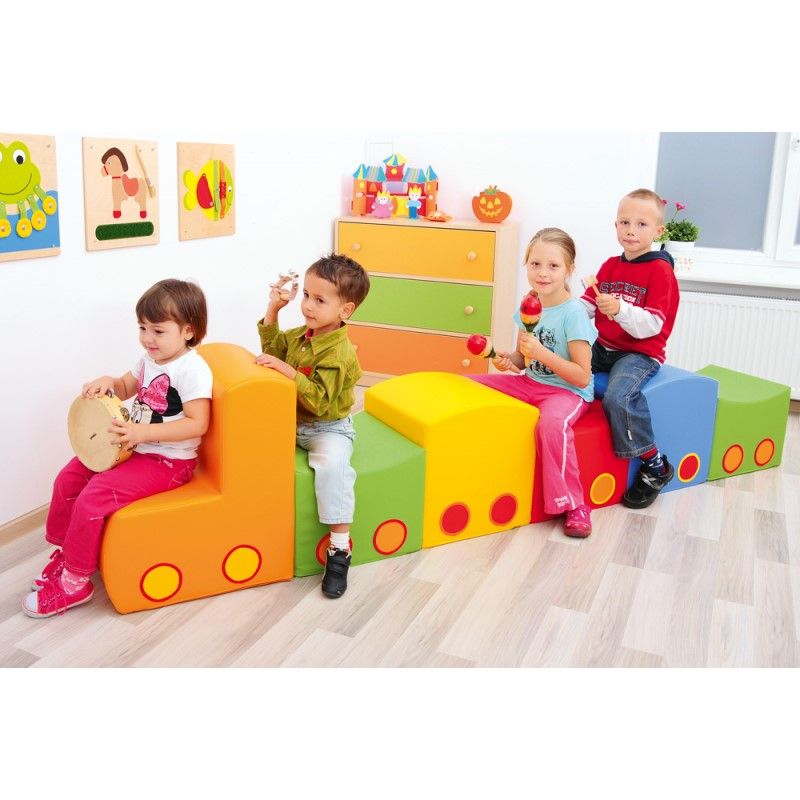 Rainbow Train Foam Seating Set, 6 Pieces by Moje Bambino