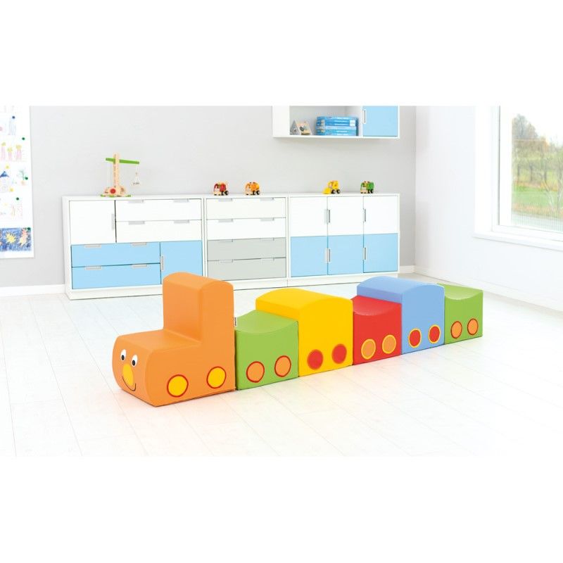 Rainbow Train Foam Seating Set, 6 Pieces by Moje Bambino
