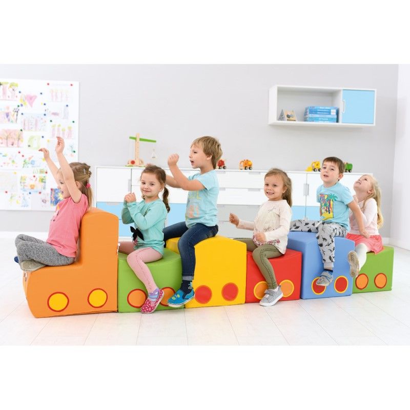 Rainbow Train Foam Seating Set, 6 Pieces by Moje Bambino