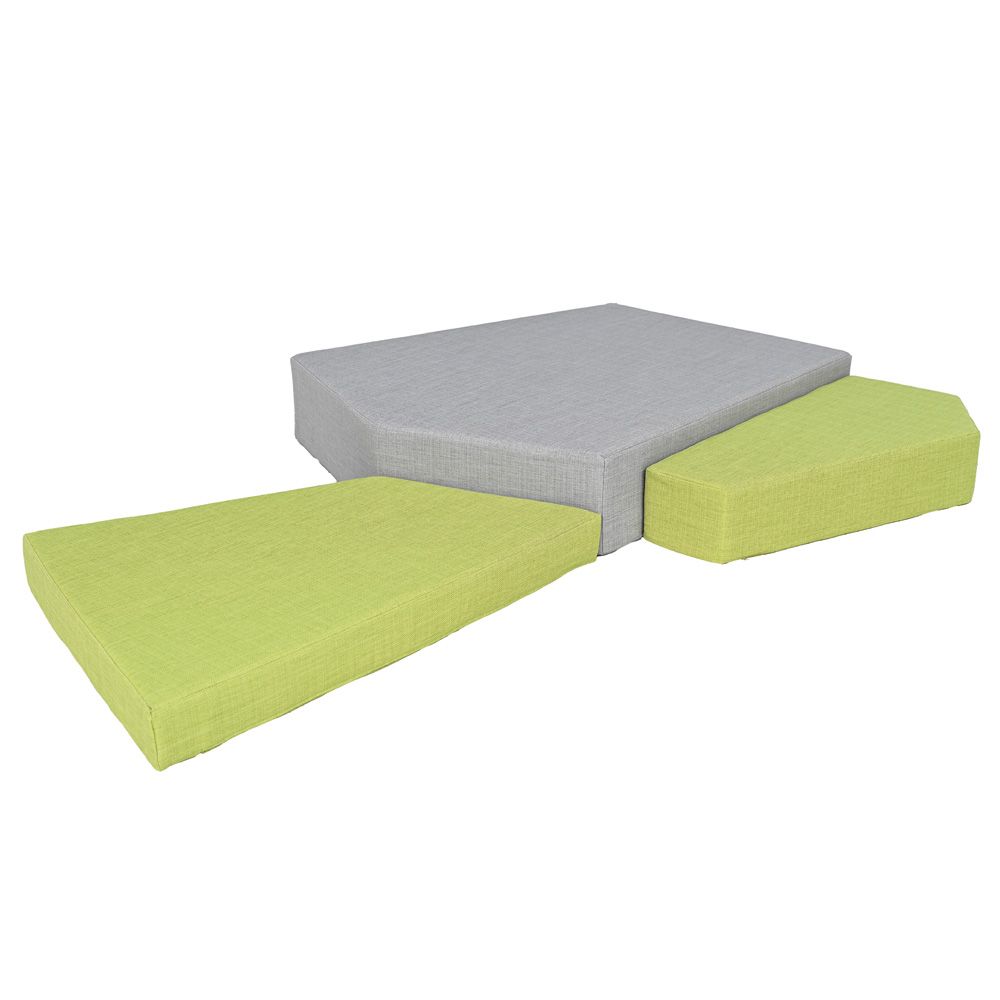 3-Piece Foam Floor Mattress Set (Green & Gray) by Moje Bambino