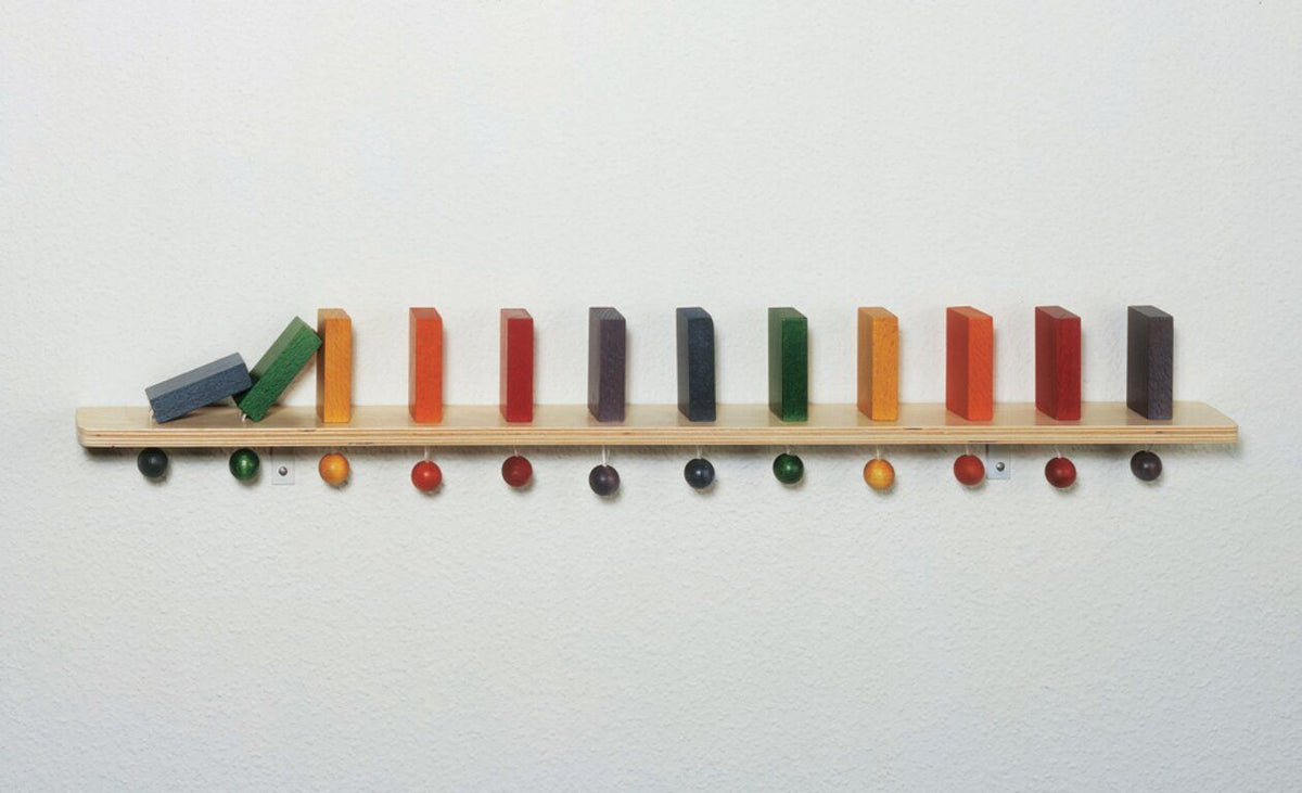 Rainbow Dominoes Chain Reaction Wall Panel by HABA Pro