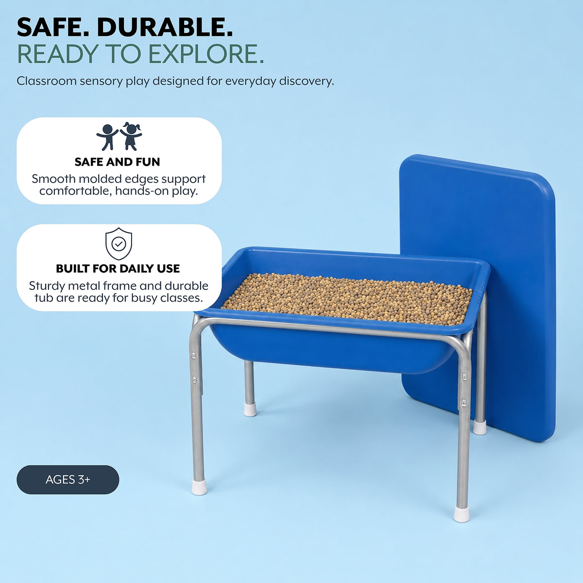 Small Sensory Table and Lid Set with 20 lb Sand Fill, view 4