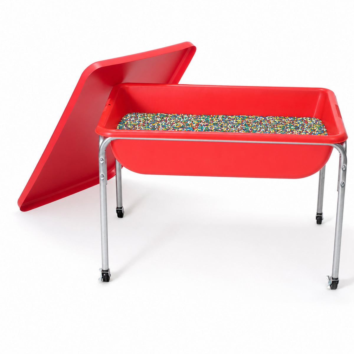 Medium Mobile Sensory Table, Lid and 30 lb Rainbow Fill, view 6