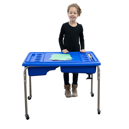 Neptune Double-Basin Mobile Sand and Water Table – 24" Table and Lid