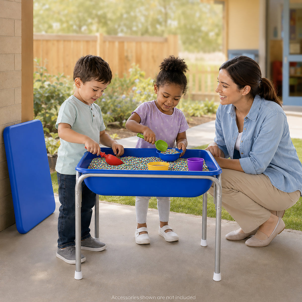 Small Sensory Table and Lid Set with 20 lb Rainbow Fill