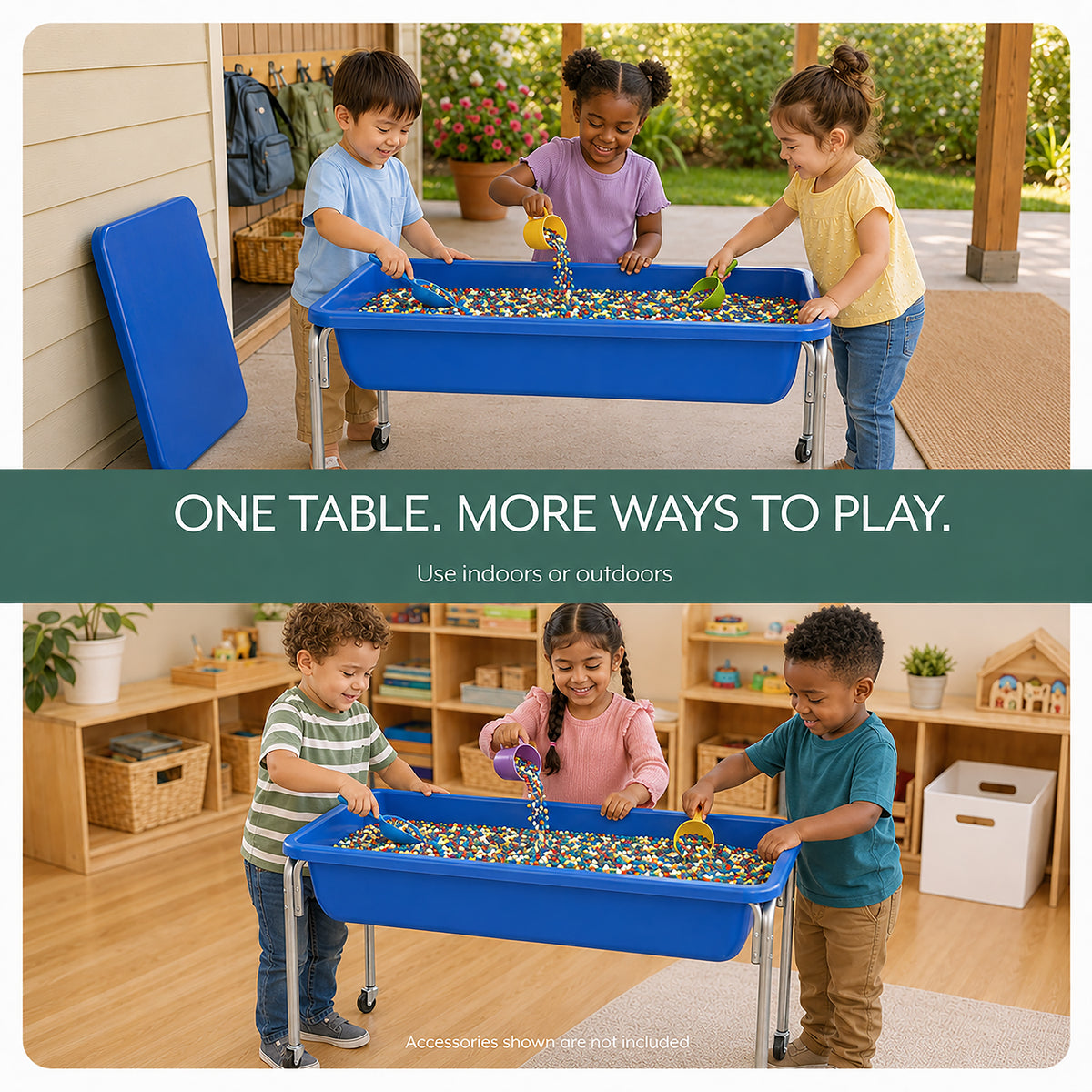 Large Mobile Sensory Table, Lid and 40 lb Rainbow Fill, view 6