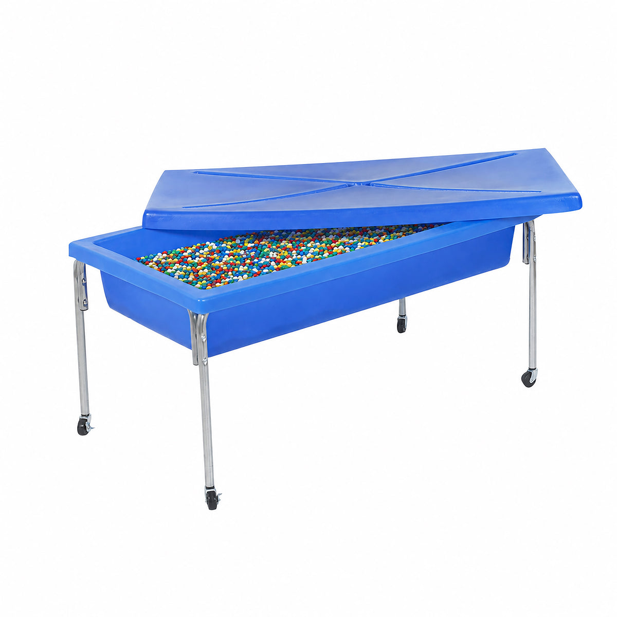 Large Mobile Sensory Table, Lid and 40 lb Rainbow Fill