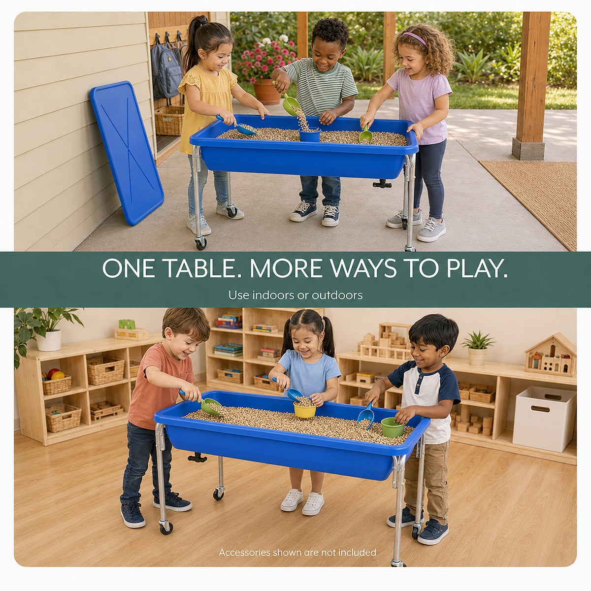 Large Mobile Sensory Table, Lid and 40 lb Sand Fill, view 5
