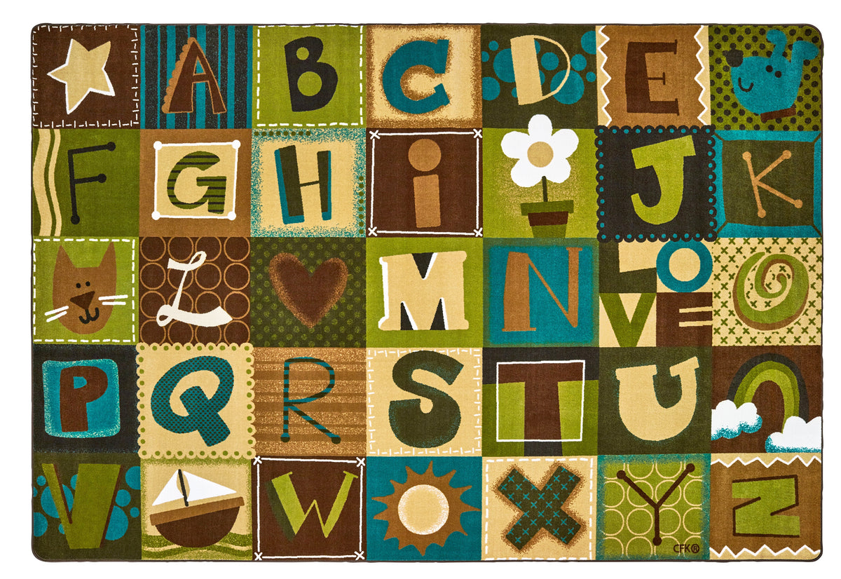 KIDSoft Toddler Alphabet Blocks Nature Classroom Rug