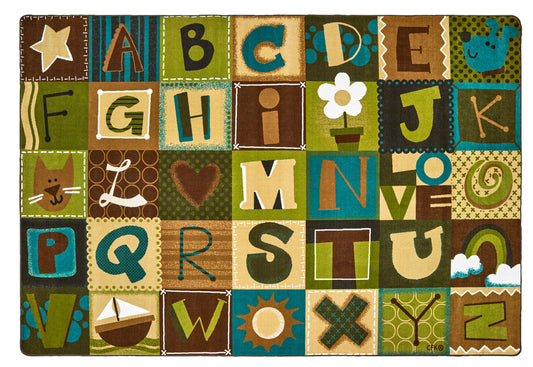 KIDSoft Toddler Alphabet Blocks Nature Classroom Rug