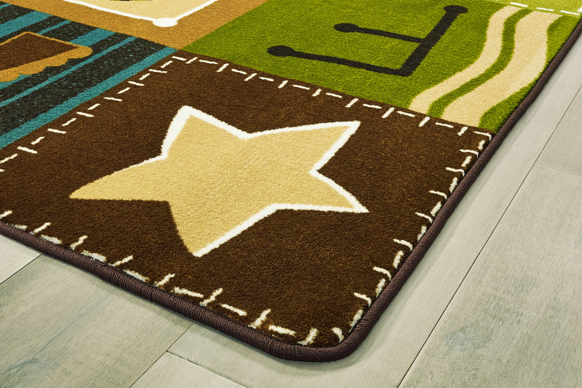 KIDSoft Toddler Alphabet Blocks Nature Classroom Rug, view 2