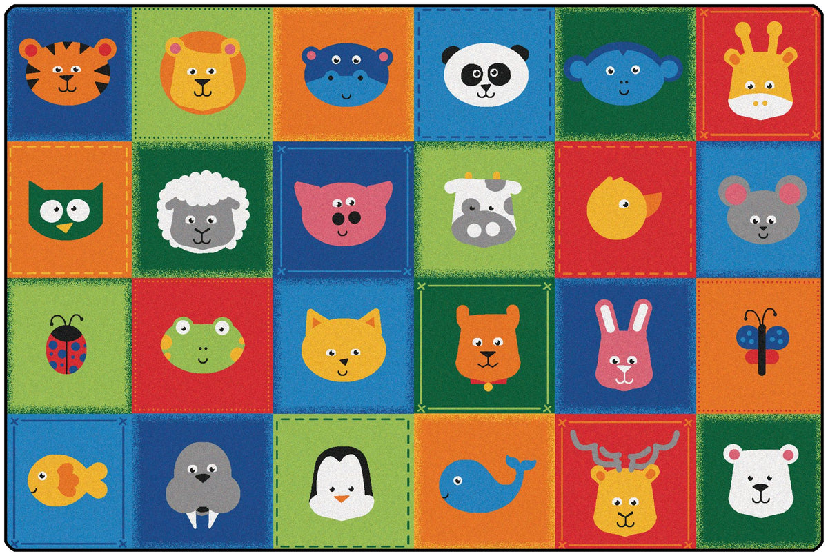 Animal Patchwork Primary Classroom Rug