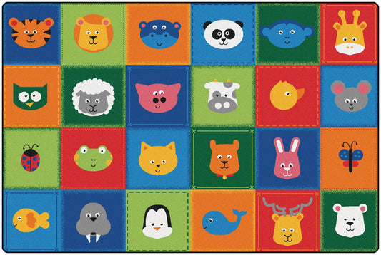 Animal Patchwork Primary Classroom Rug
