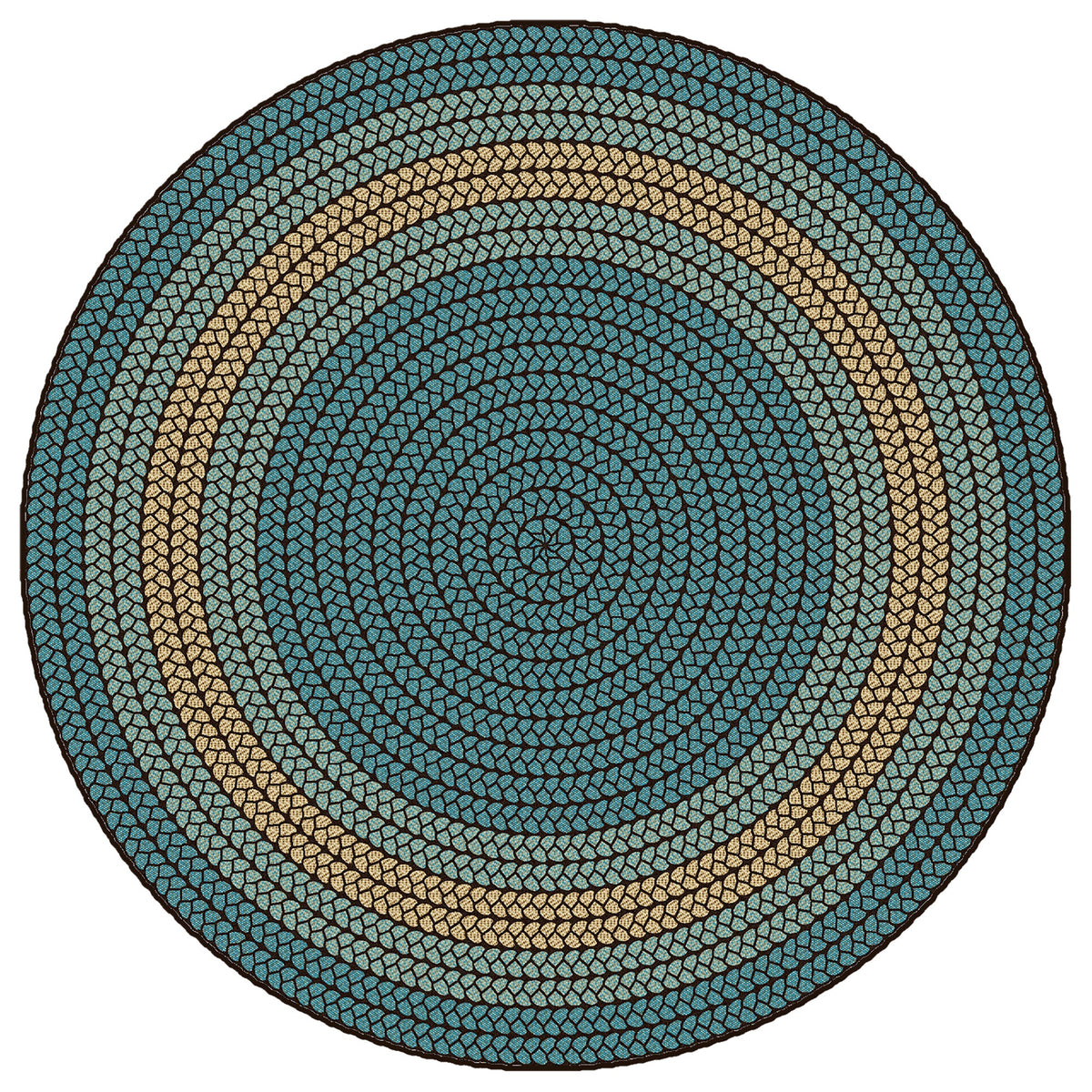 Braidful Nature Colors Teal Classroom Rug