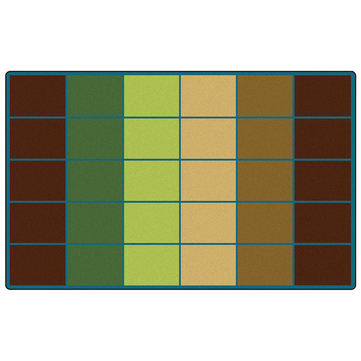Colorful Rows Nature Colors 30-Seat Classroom Rug