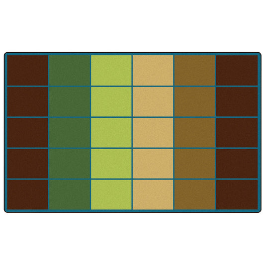 Colorful Rows Nature Colors 30-Seat Classroom Rug