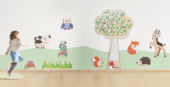 Tree Mirror Wall Decor with Sliding Birds by HABA Pro